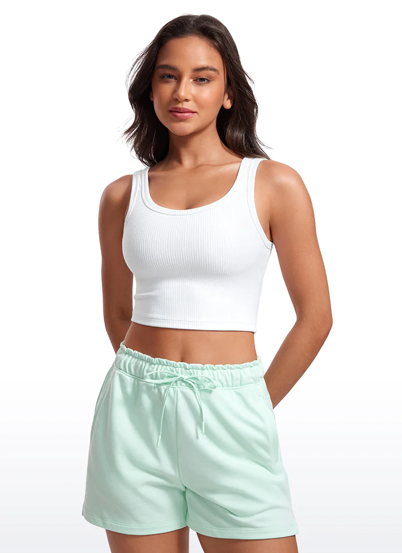 Ribbed U Neck Built in Bra Tank - Image 17