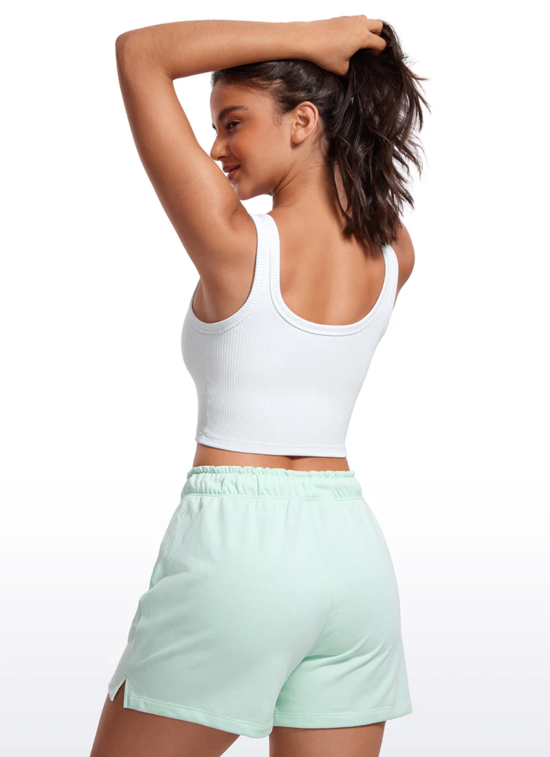Ribbed U Neck Built in Bra Tank - Image 18