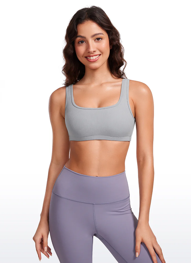 Ribbed Square Neck Padded Mini Bra - Image 21
