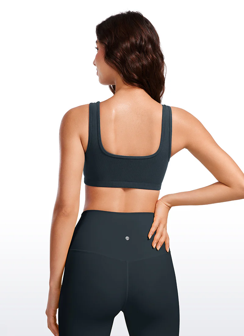 Ribbed Square Neck Padded Mini Bra - Image 41