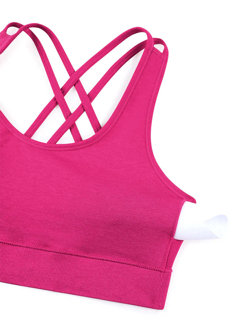 Seamless Strappy Longline Bra Criss Cross Back - Image 10