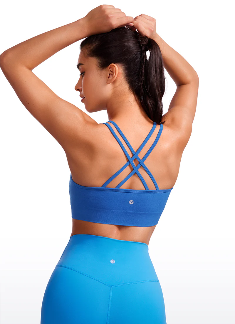 Seamless Strappy Longline Bra Criss Cross Back - Image 2