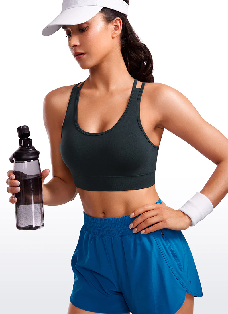 Seamless Strappy Longline Bra Criss Cross Back - Image 23