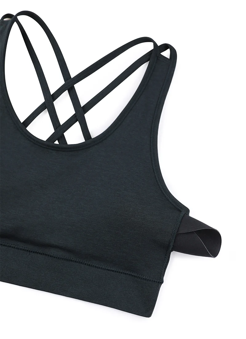 Seamless Strappy Longline Bra Criss Cross Back - Image 24