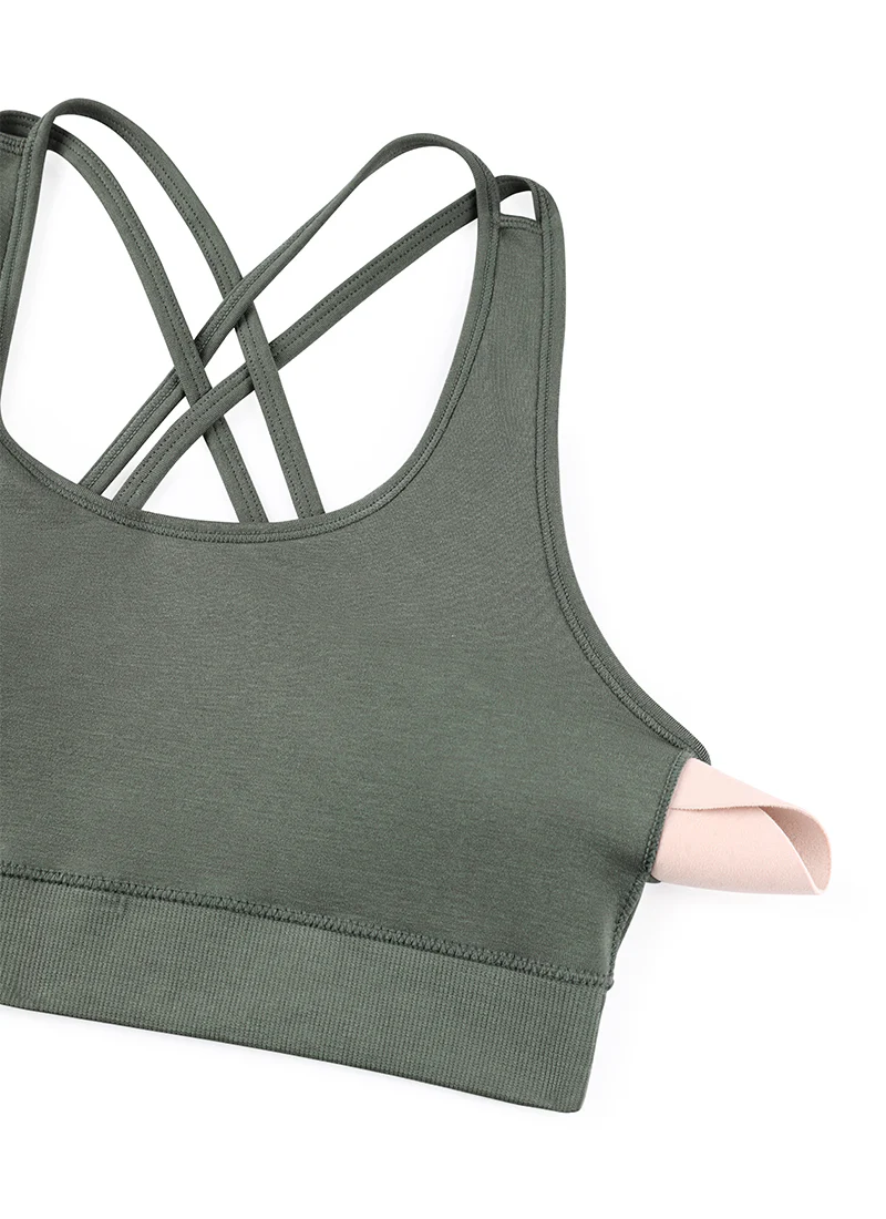 Seamless Strappy Longline Bra Criss Cross Back - Image 28