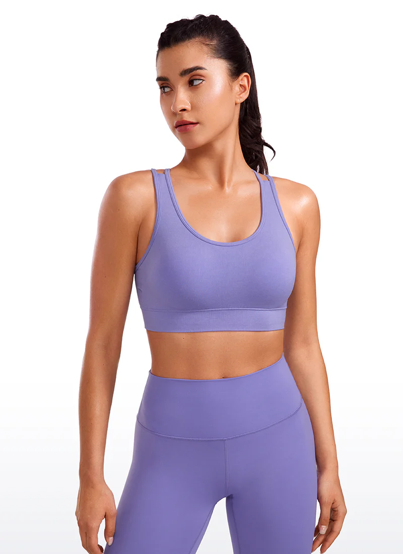 Seamless Strappy Longline Bra Criss Cross Back - Image 30