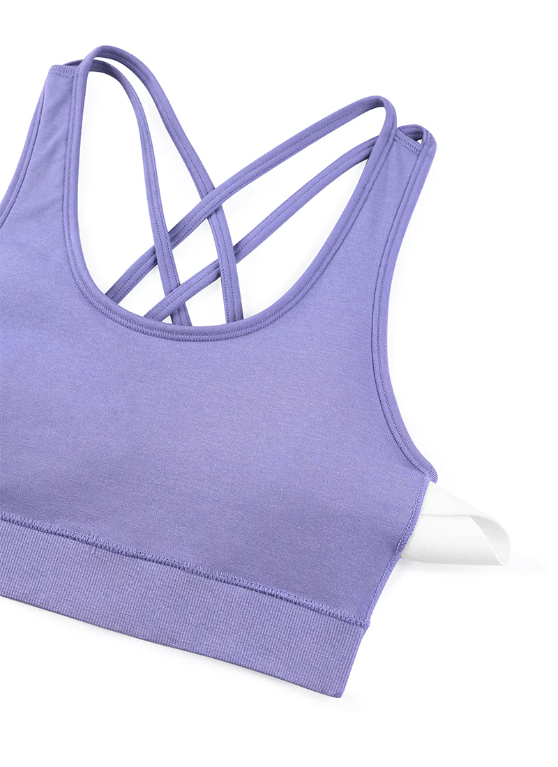 Seamless Strappy Longline Bra Criss Cross Back - Image 33