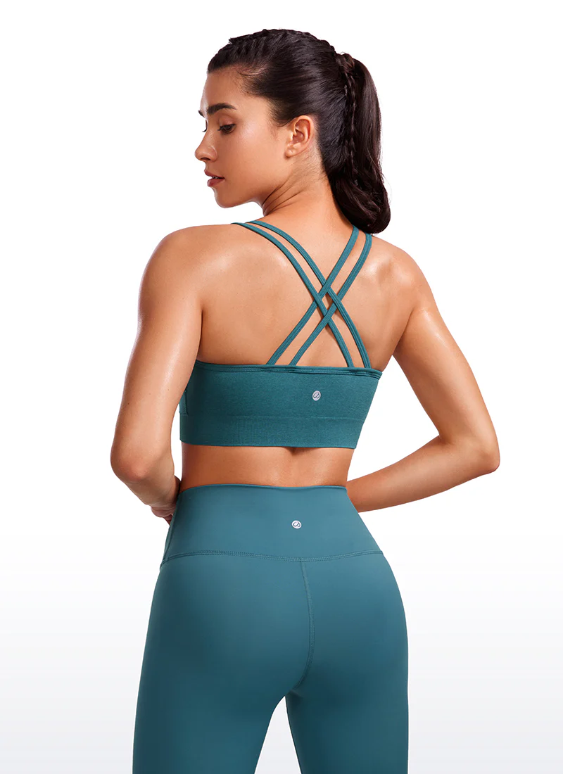 Seamless Strappy Longline Bra Criss Cross Back - Image 34