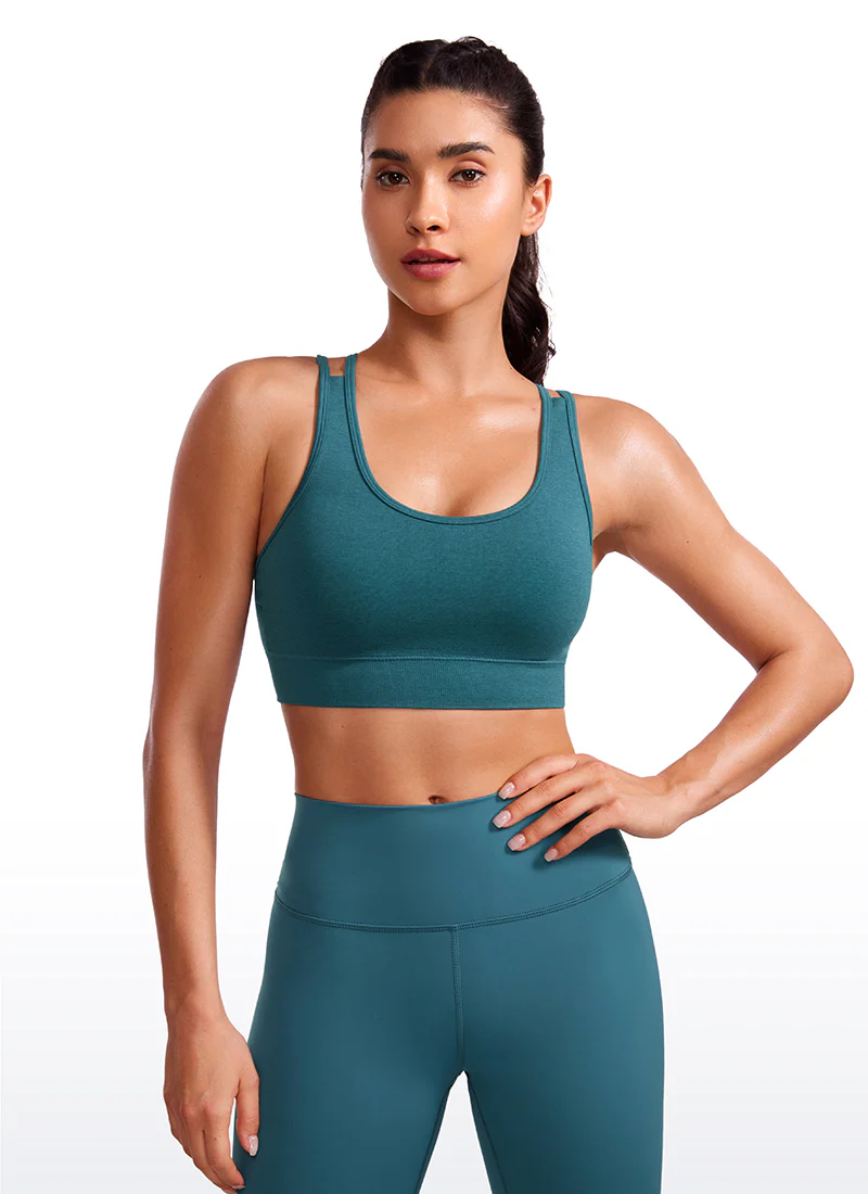 Seamless Strappy Longline Bra Criss Cross Back - Image 35