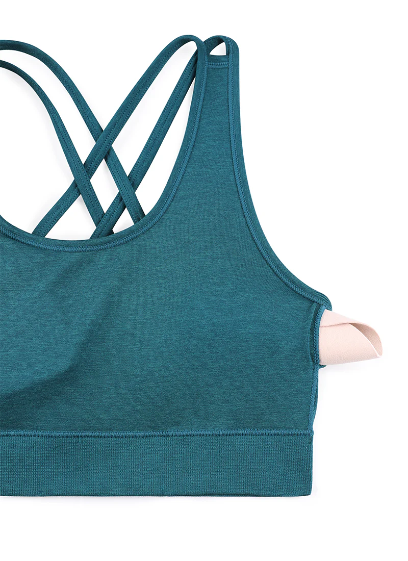 Seamless Strappy Longline Bra Criss Cross Back - Image 37