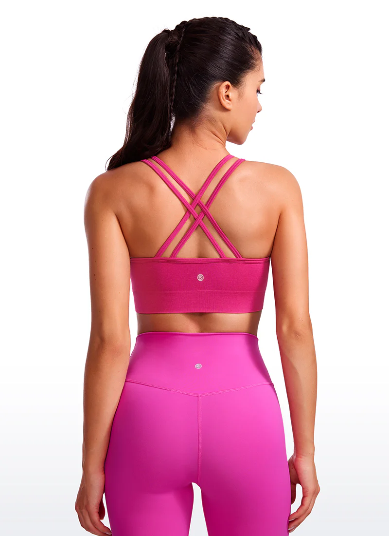 Seamless Strappy Longline Bra Criss Cross Back - Image 6