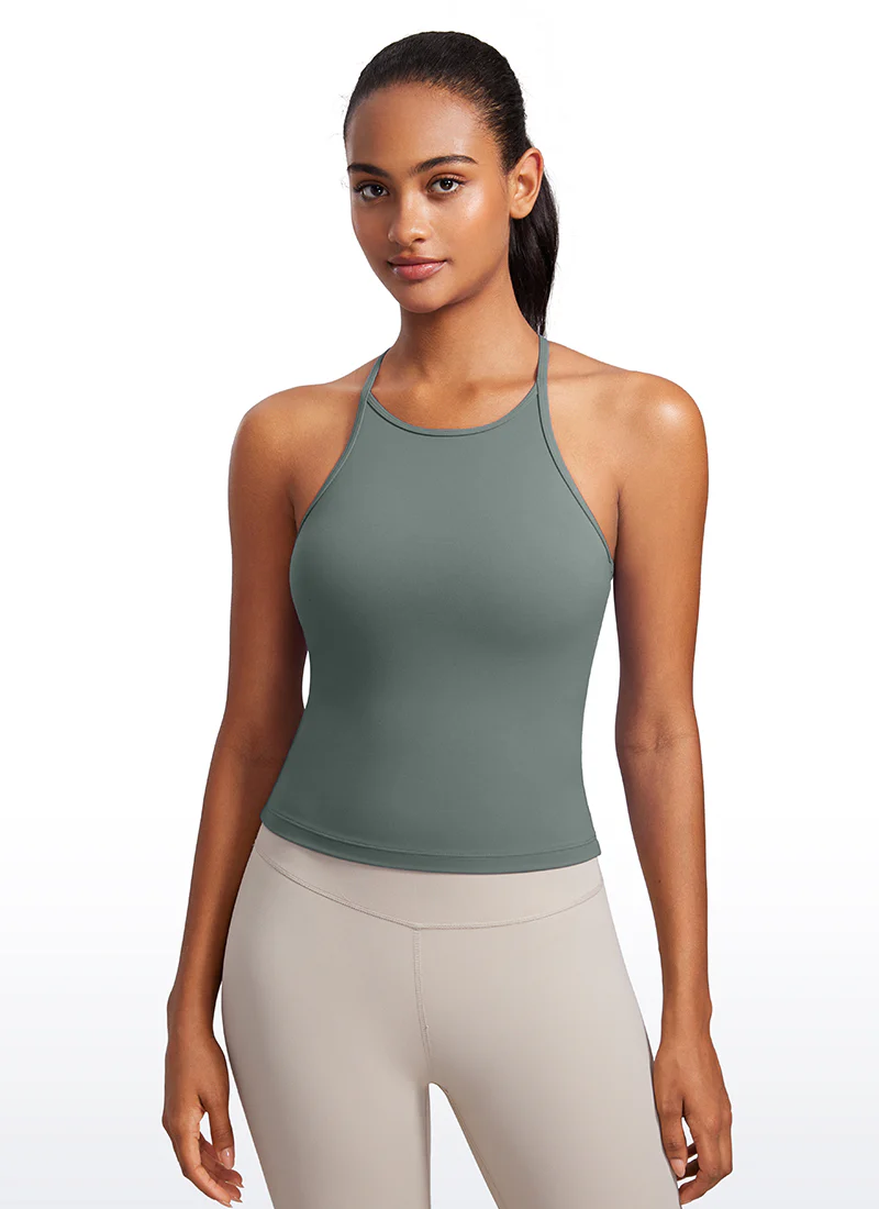 Butterluxe Built in Bra Halter Y Back Tank - Image 17