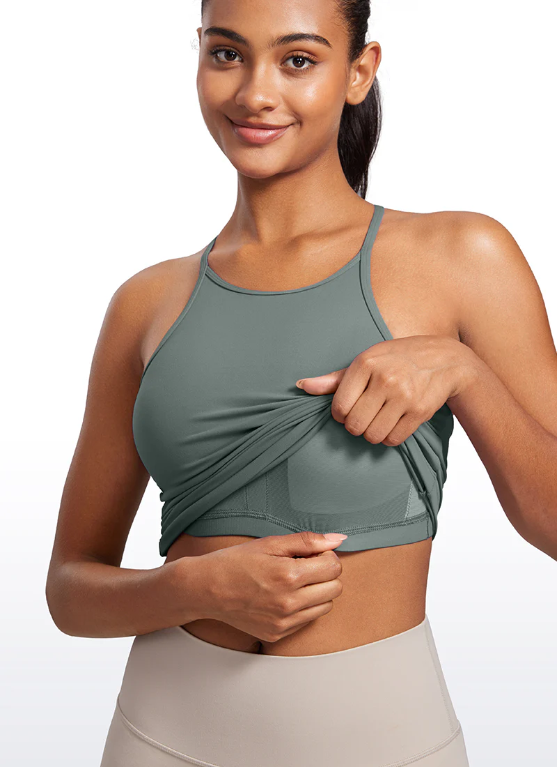 Butterluxe Built in Bra Halter Y Back Tank - Image 21