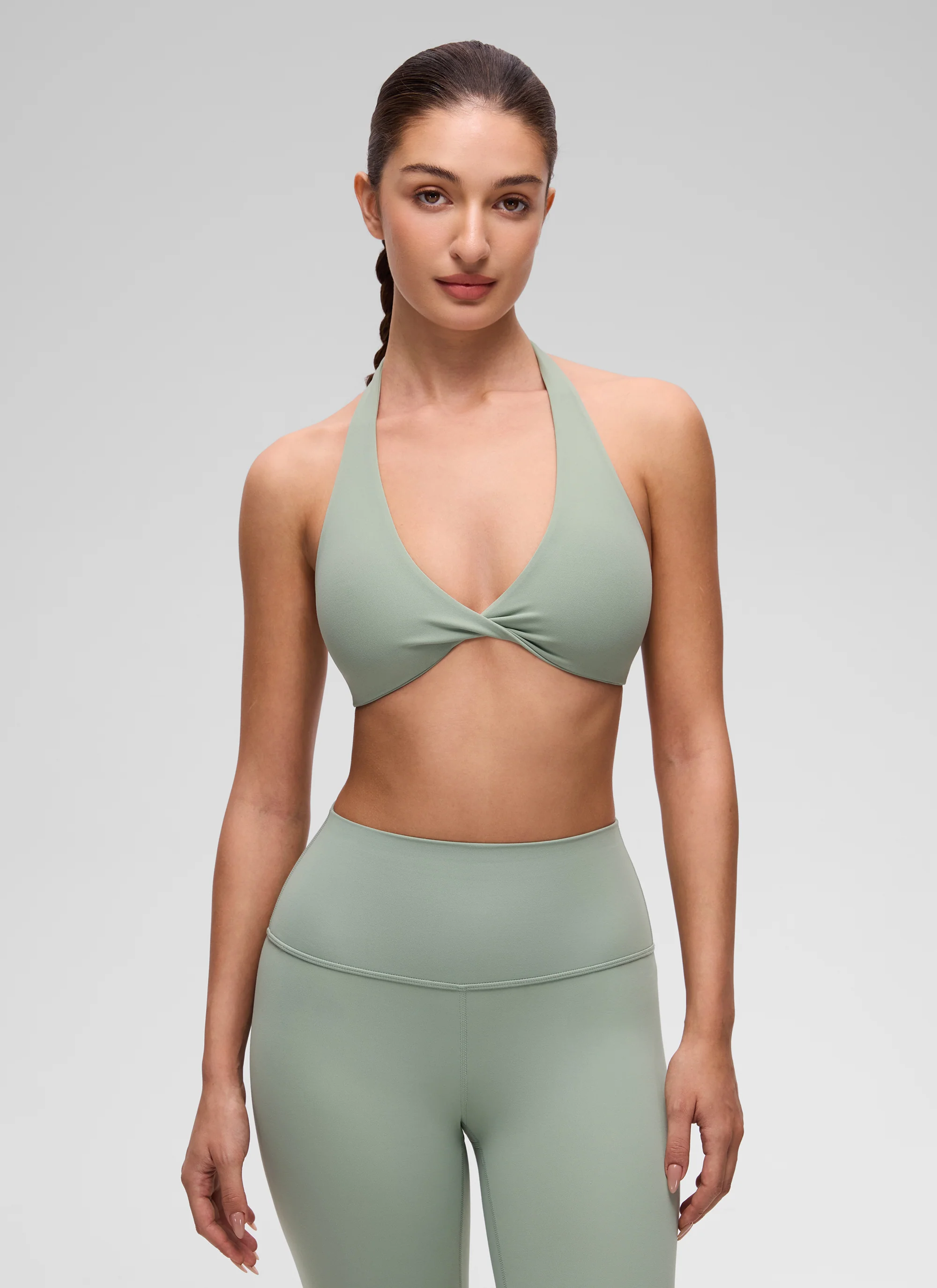 Butterluxe Double Lined Twist Halter Sports Bra