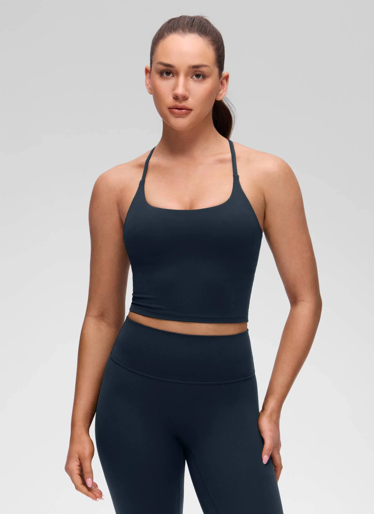 Butterluxe Twist Cross Back Built in Bra Tank - Image 2