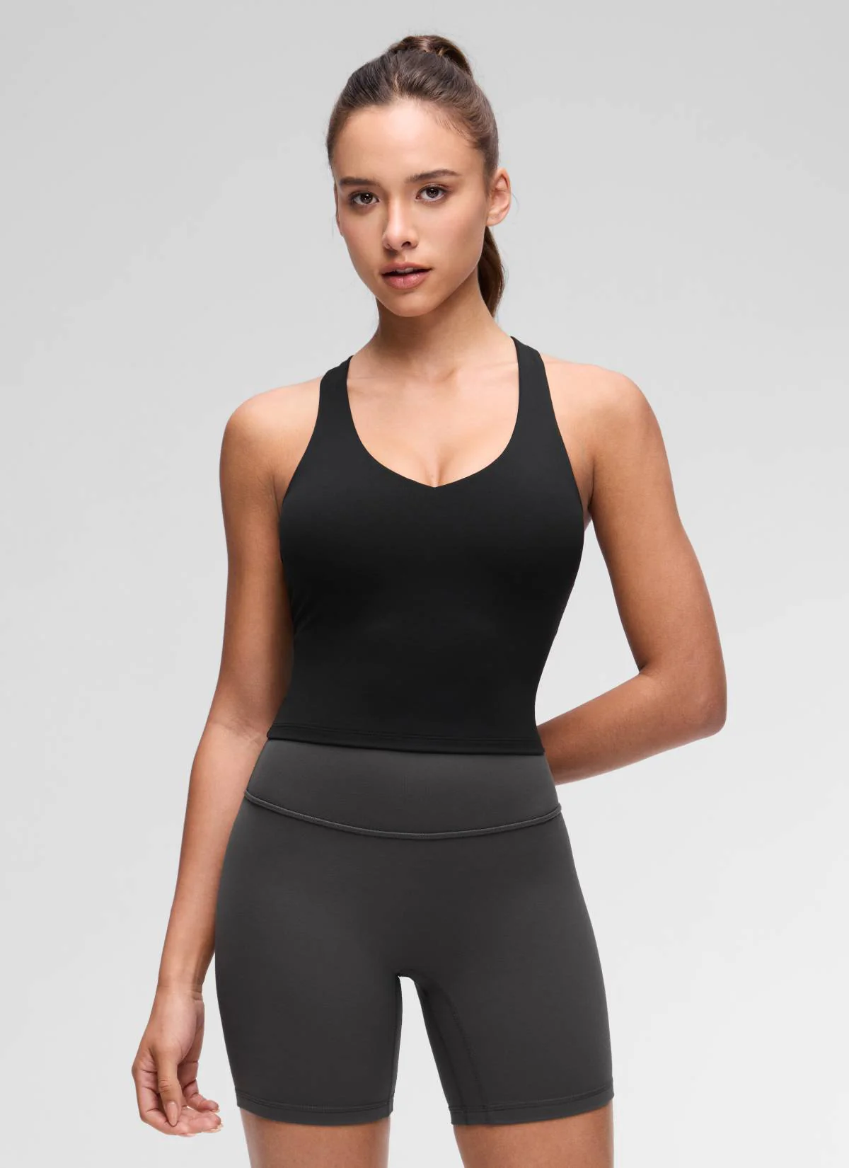 Butterluxe V Neck Racerback Shelf Bra Tank - Image 9