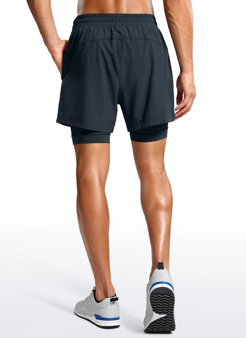 Feathery-Fit 2 in 1 Athletic Shorts 5''- with Pockets & Long Liner - Image 12