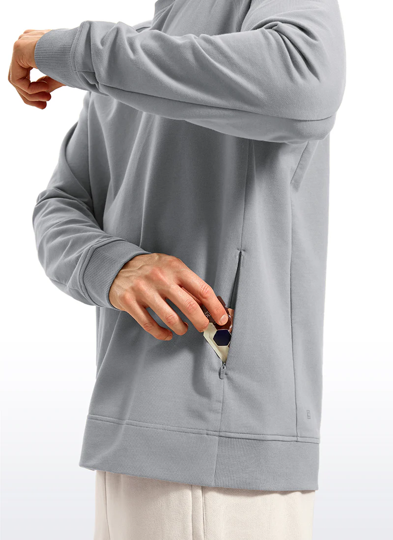 French Terry Pullover Sweatshirts with Zip Pockets - Image 38