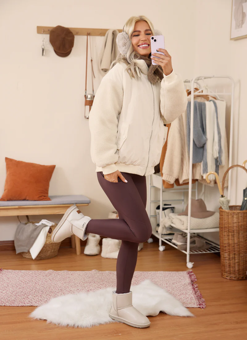 Thermal Fleece Lined Pocket Legging 28'' - Image 37