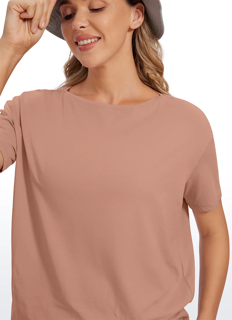 Pima Cotton Boat Neck Short Sleeve - Image 30