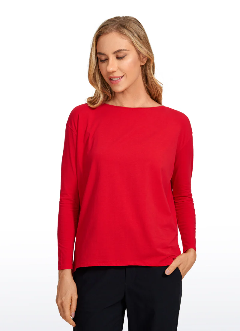 Pima Cotton Boat Neck Long Sleeve - Image 25