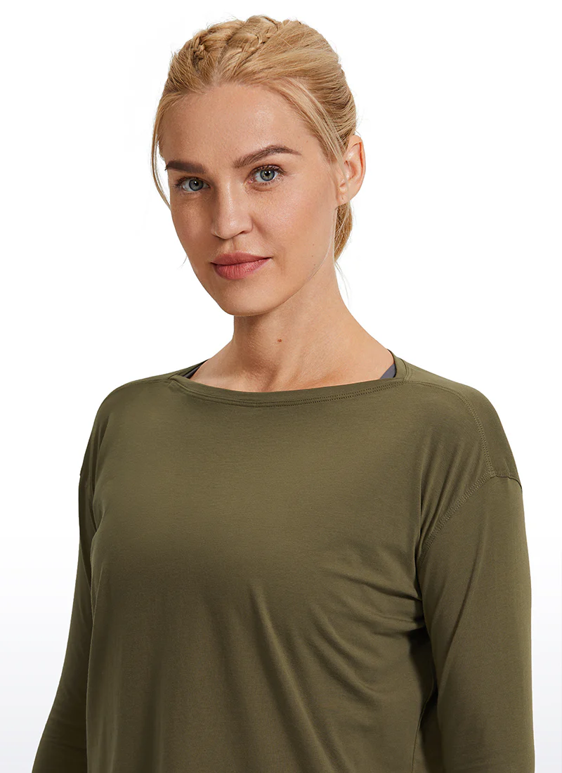 Pima Cotton Boat Neck Long Sleeve - Image 3
