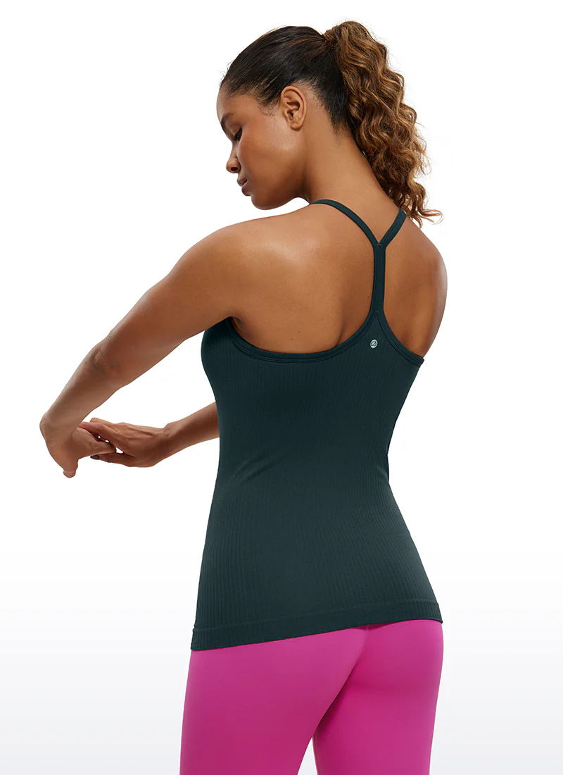 Speedy Seamless Built in Bra Pure color Tank - Image 10
