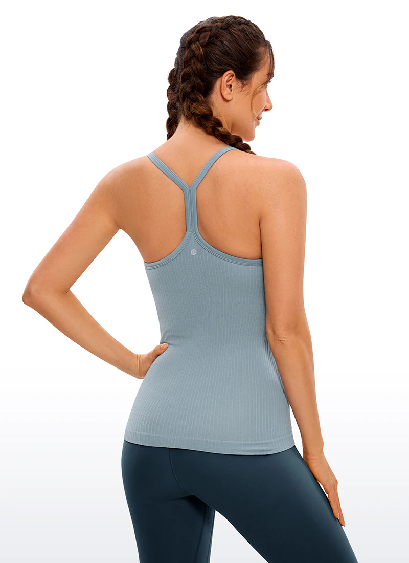 Speedy Seamless Built in Bra Pure color Tank - Image 16