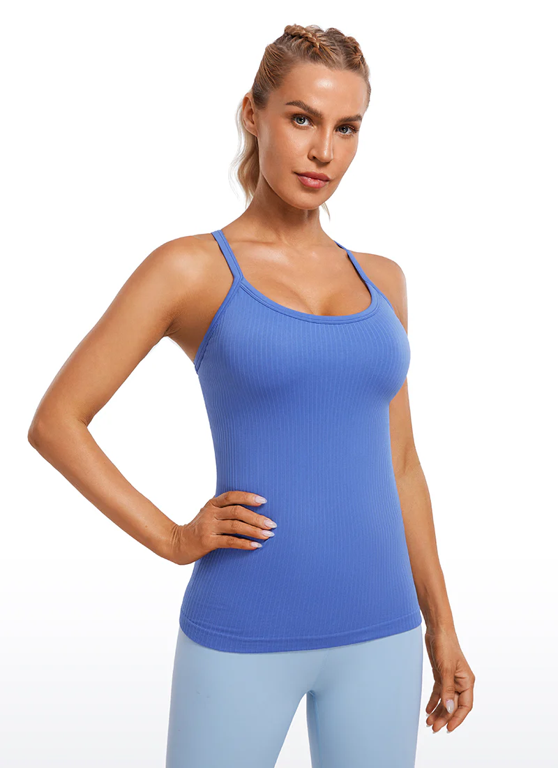 Speedy Seamless Built in Bra Pure color Tank - Image 7