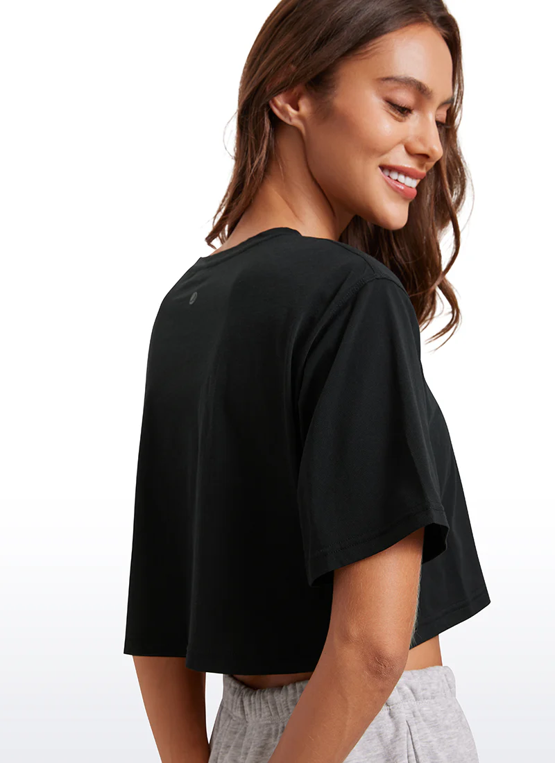 Pima Cotton Cropped Short Sleeve - Image 8