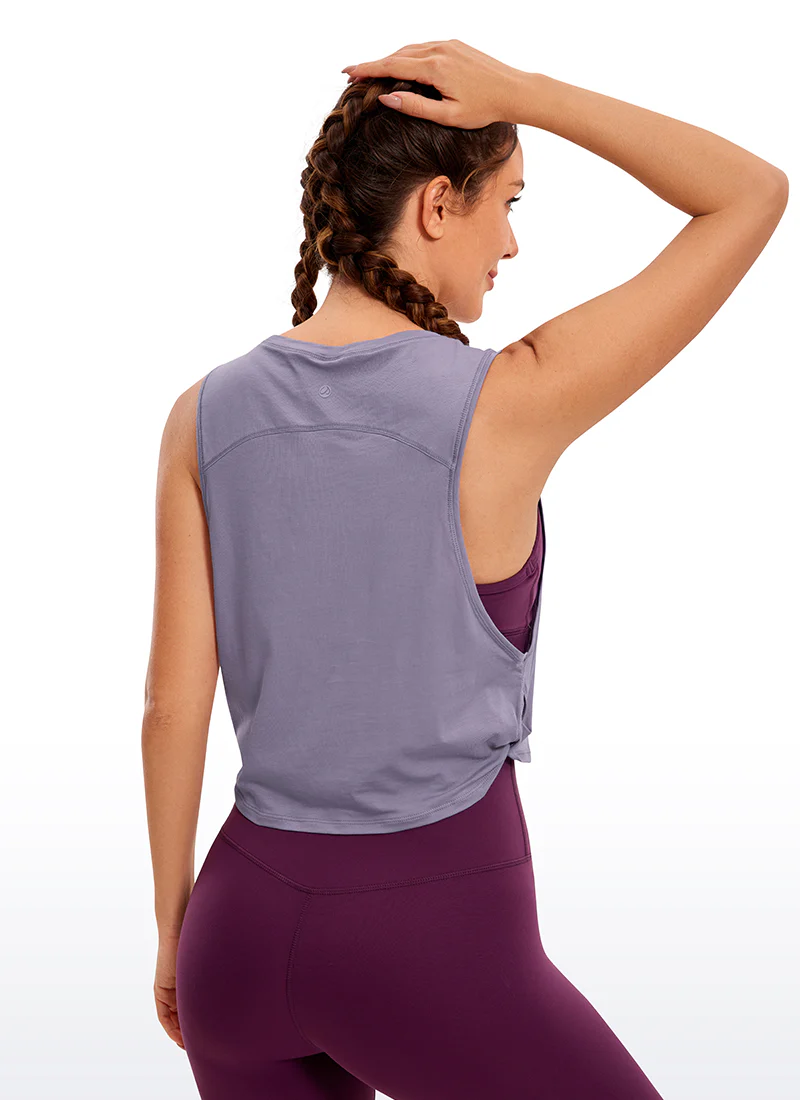 Pima Cotton Crop Deep Armhole Tank - Image 29