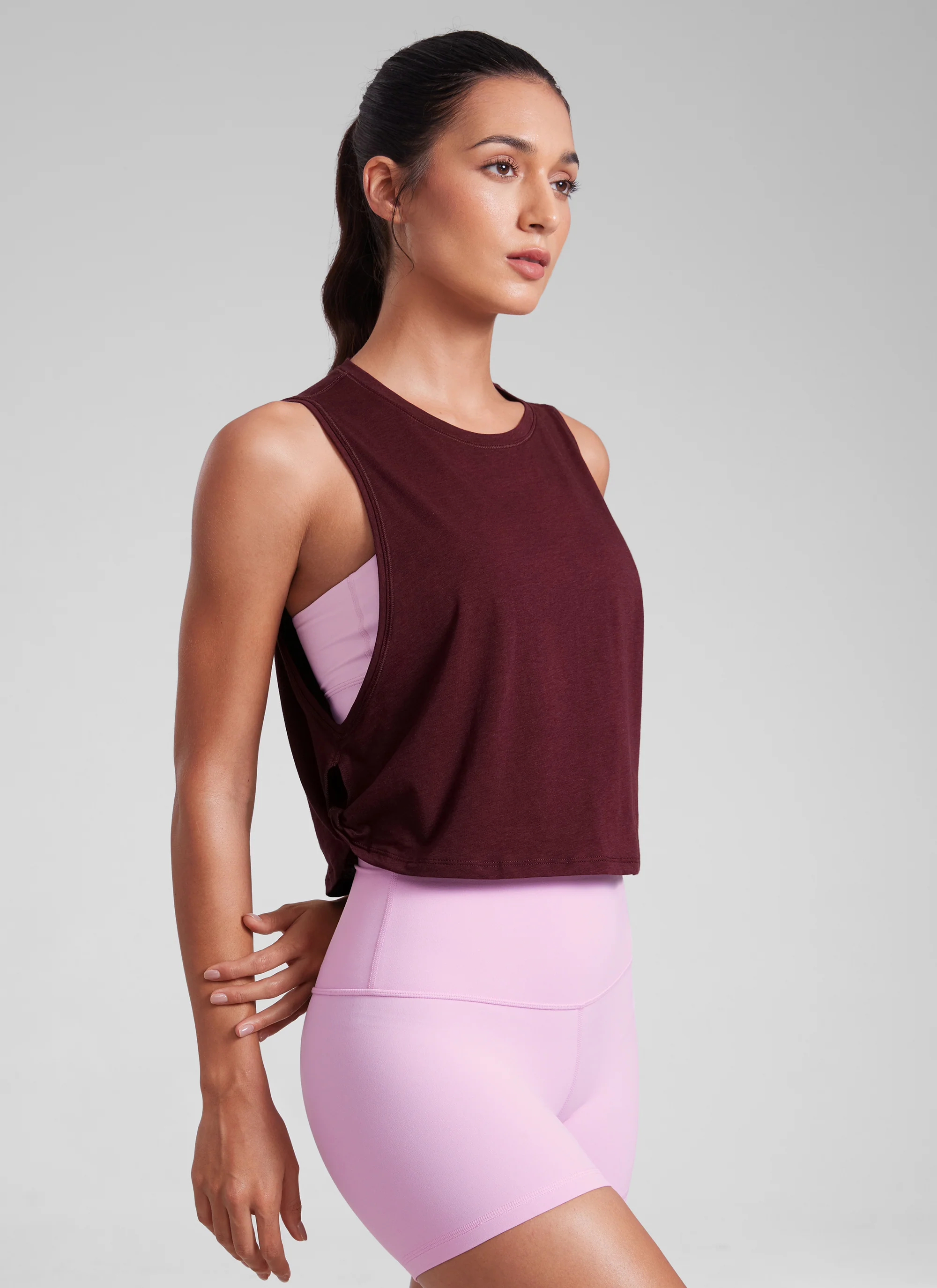 Pima Cotton Crop Deep Armhole Tank - Image 3