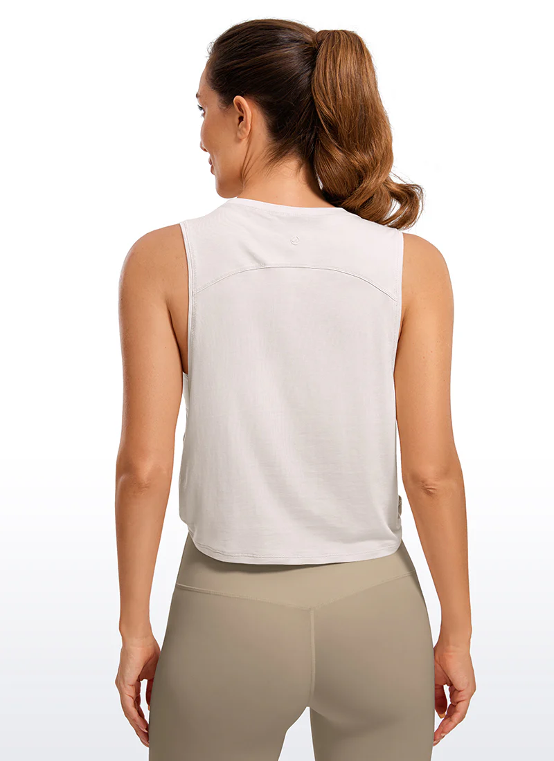 Pima Cotton Crop Deep Armhole Tank - Image 41