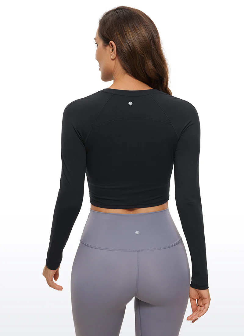 Brushed High Neck Cropped Long Sleeve - Image 2