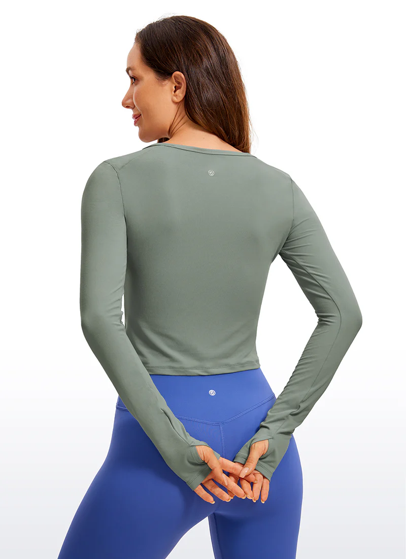 Brushed Thumbhole Cropped Long Sleeve - Image 13