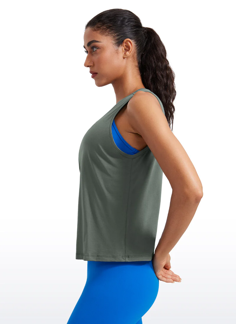 Pima Cotton Crop Round Neck Tank - Image 25