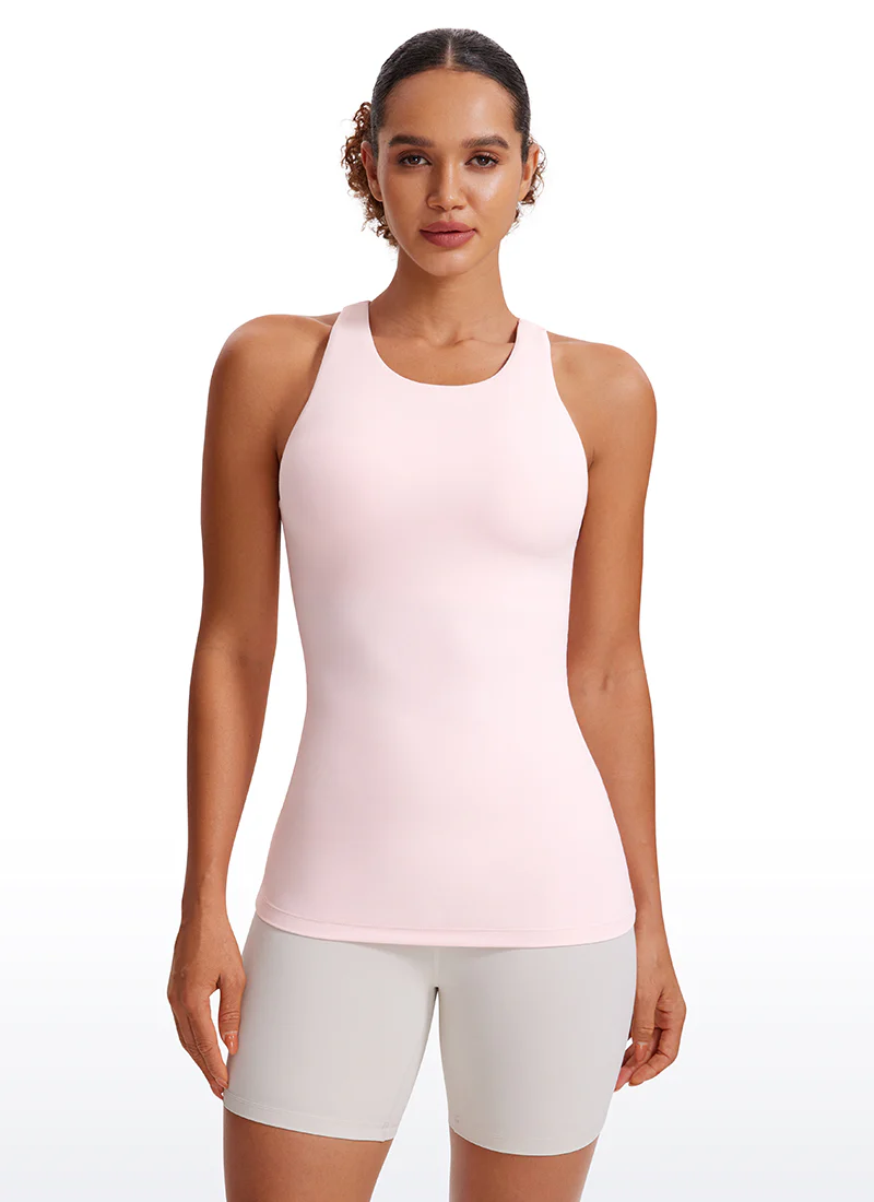 Butterluxe Hip Length Built-in Bra Tanks High Neck - Image 5