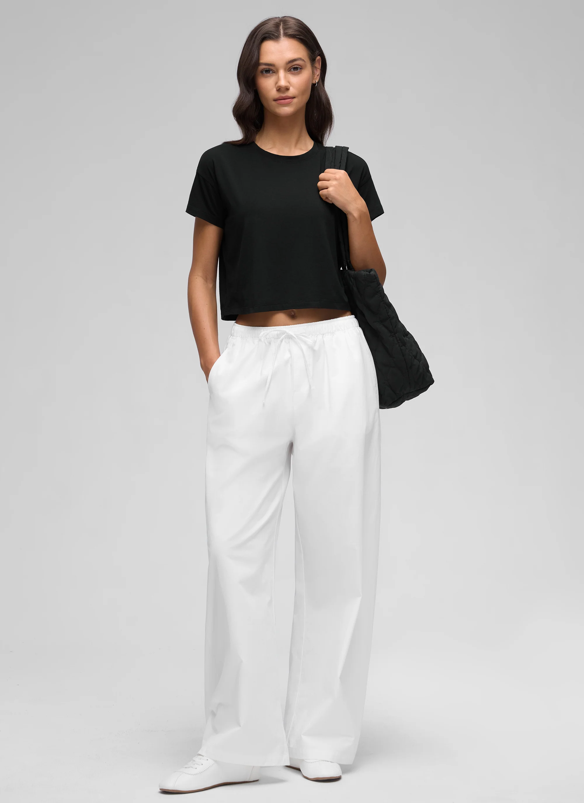 Pima Cotton Crew Neck Cropped Short Sleeve - Image 12