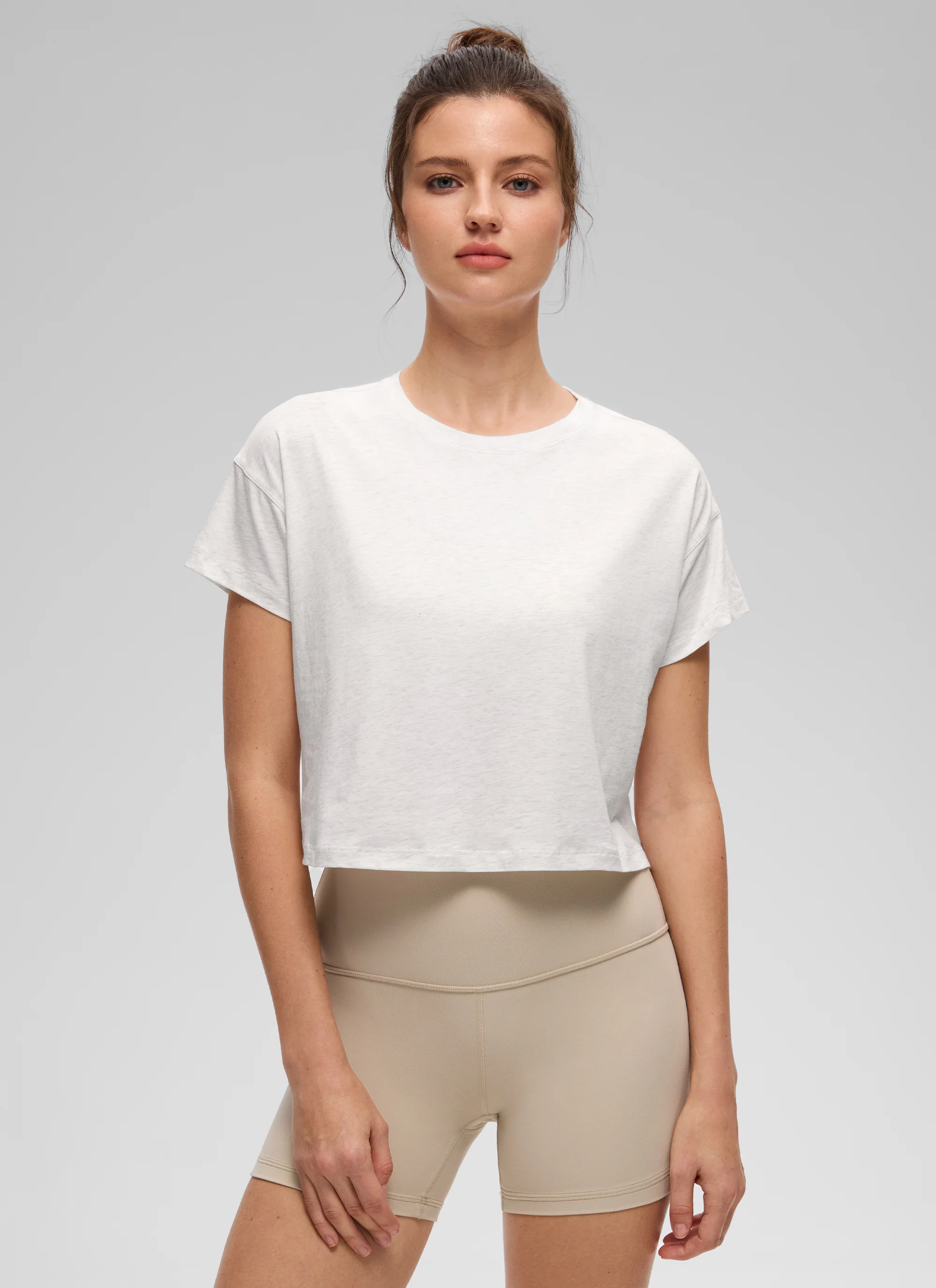 Pima Cotton Crew Neck Cropped Short Sleeve - Image 37