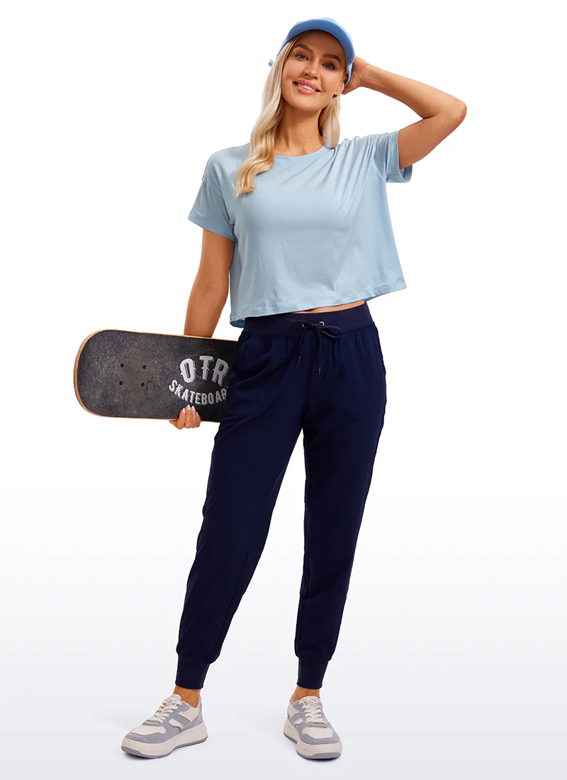 Pima Cotton Crew Neck Cropped Short Sleeve - Image 10