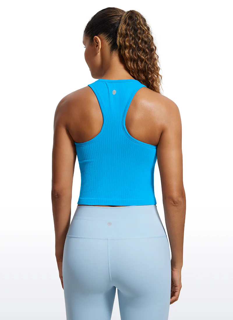 Seamless Ribbed Racerback Crop Tank - Image 5
