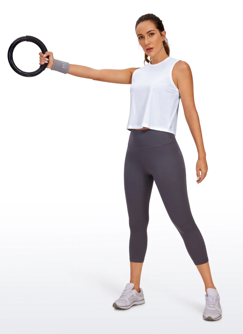 Pima Cotton High Neck Cropped Tank - Image 14