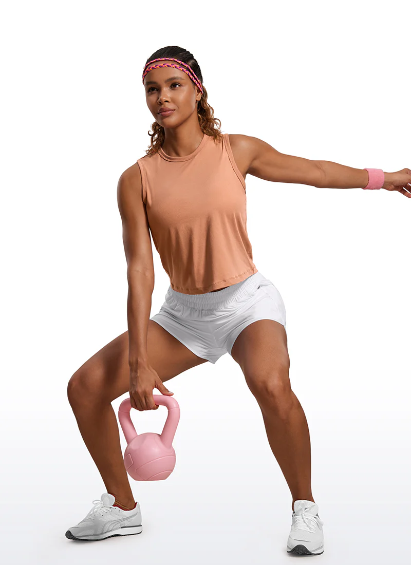 Pima Cotton High Neck Cropped Tank - Image 28