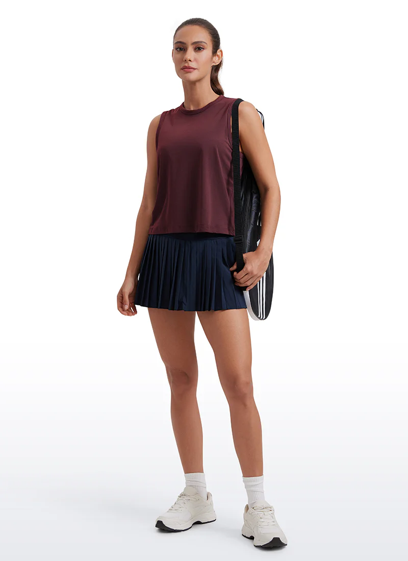 Pima Cotton High Neck Cropped Tank - Image 40
