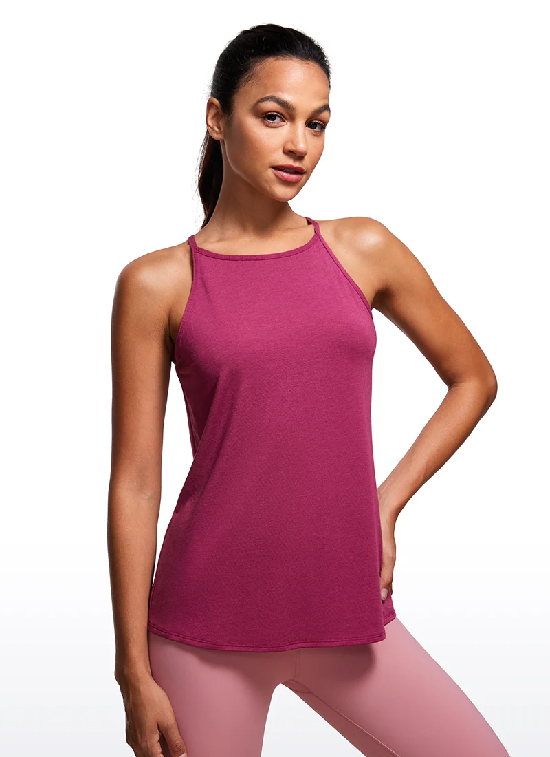 Hip Length High Neck Halter Tank - Image 4