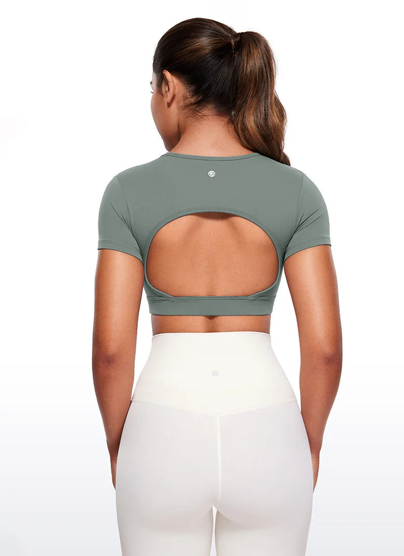 Butterluxe Open Back Cropped Short Sleeves - Image 18