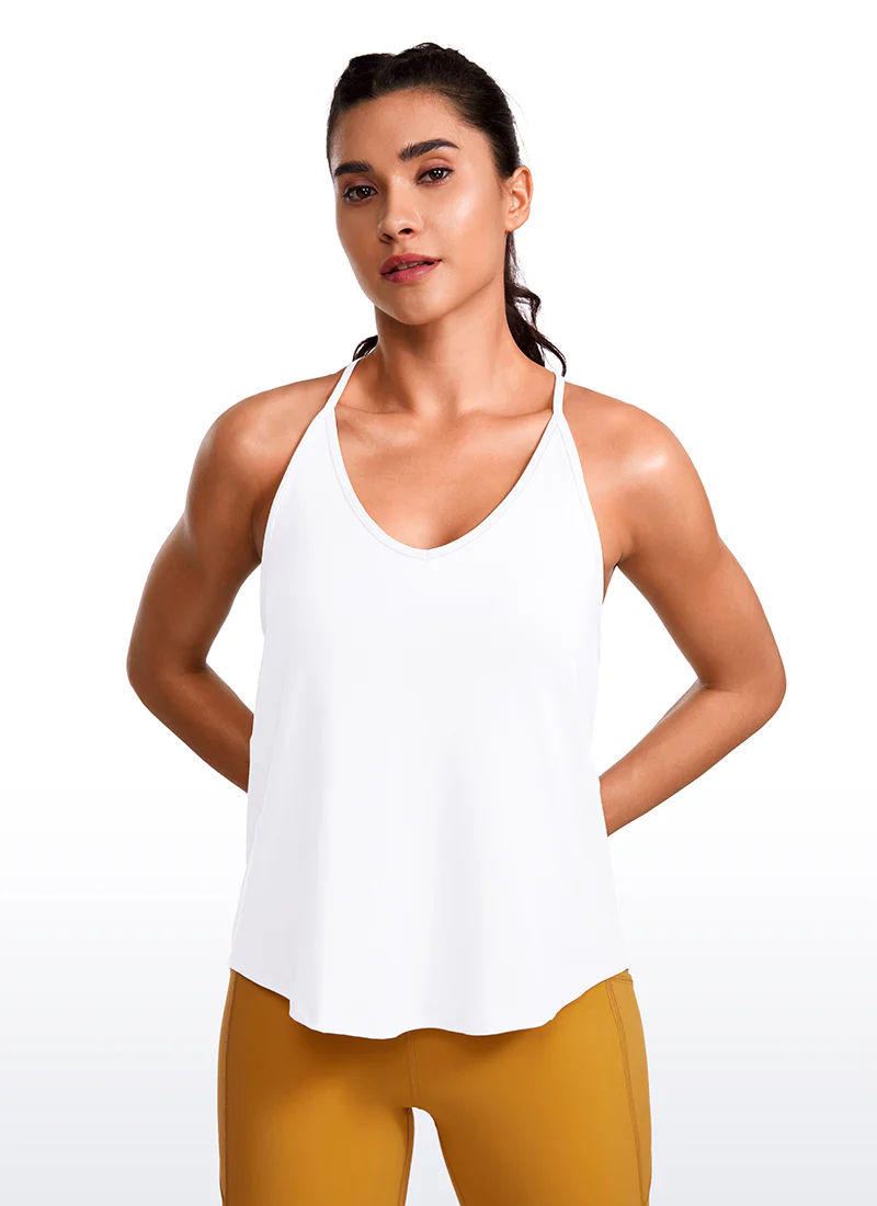 Lightweight Tie Back Halter V Neck Tank - Image 22