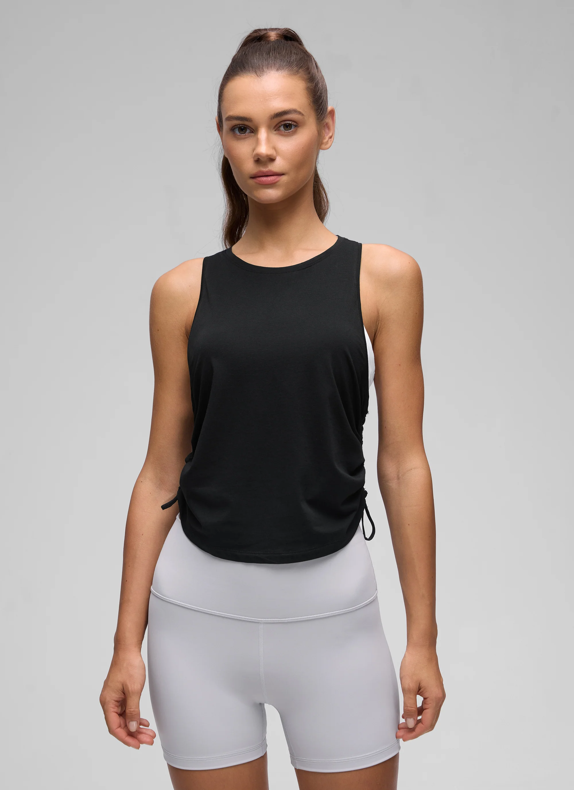 Pima Cotton Racerback Ruched Side Tank - Image 10