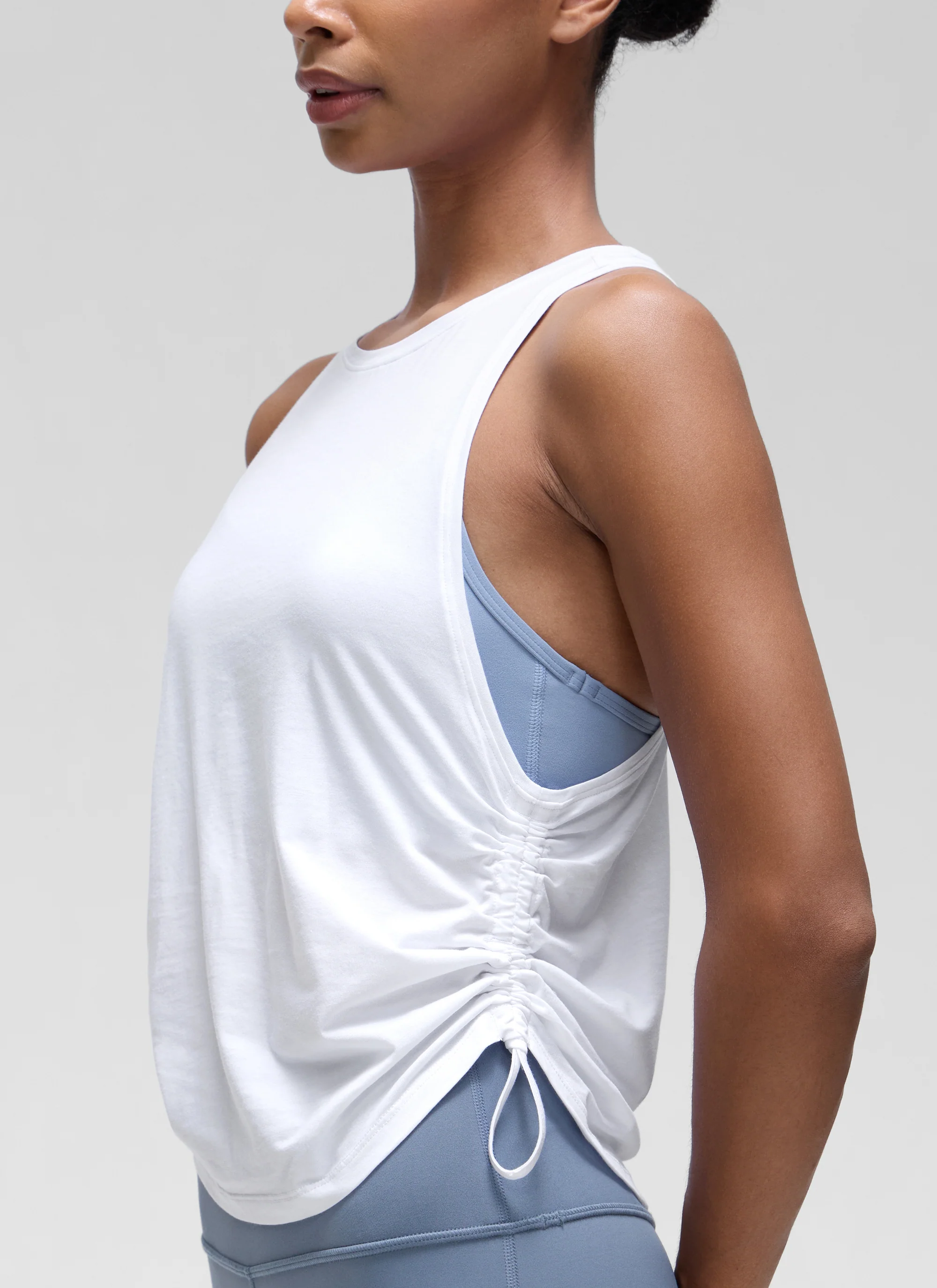 Pima Cotton Racerback Ruched Side Tank - Image 18