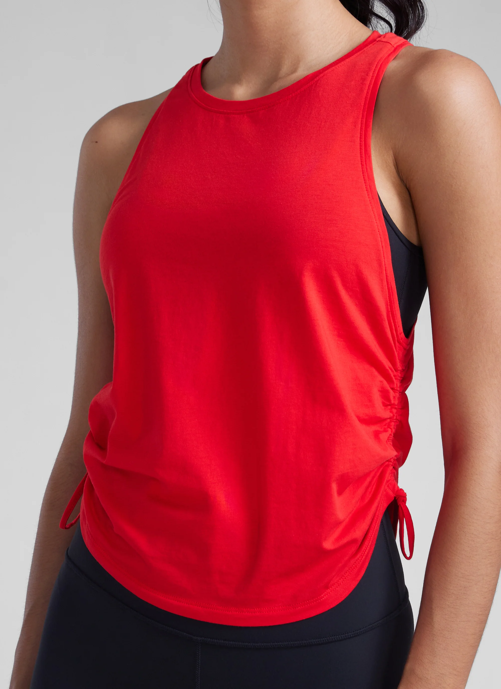 Pima Cotton Racerback Ruched Side Tank - Image 16